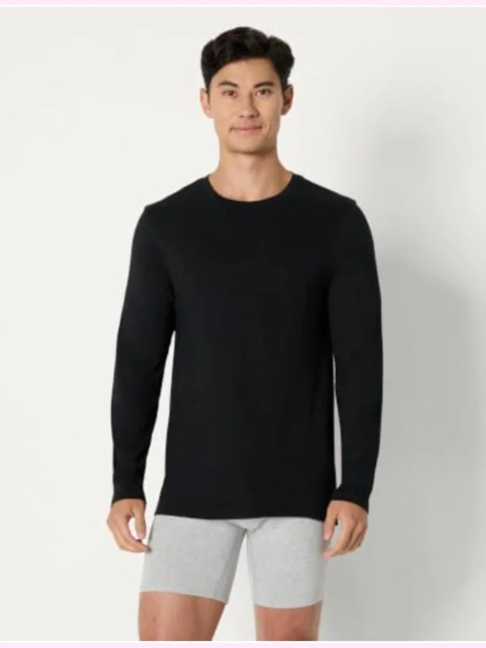 Men's Slim Fit Crewneck Undershirts 6 Pack Cotton Long Sleeve